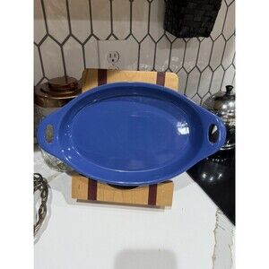 Corning Sapphire Creations 12-oz BLUE Stoneware AUGRATIN Dish Discontinued Rare